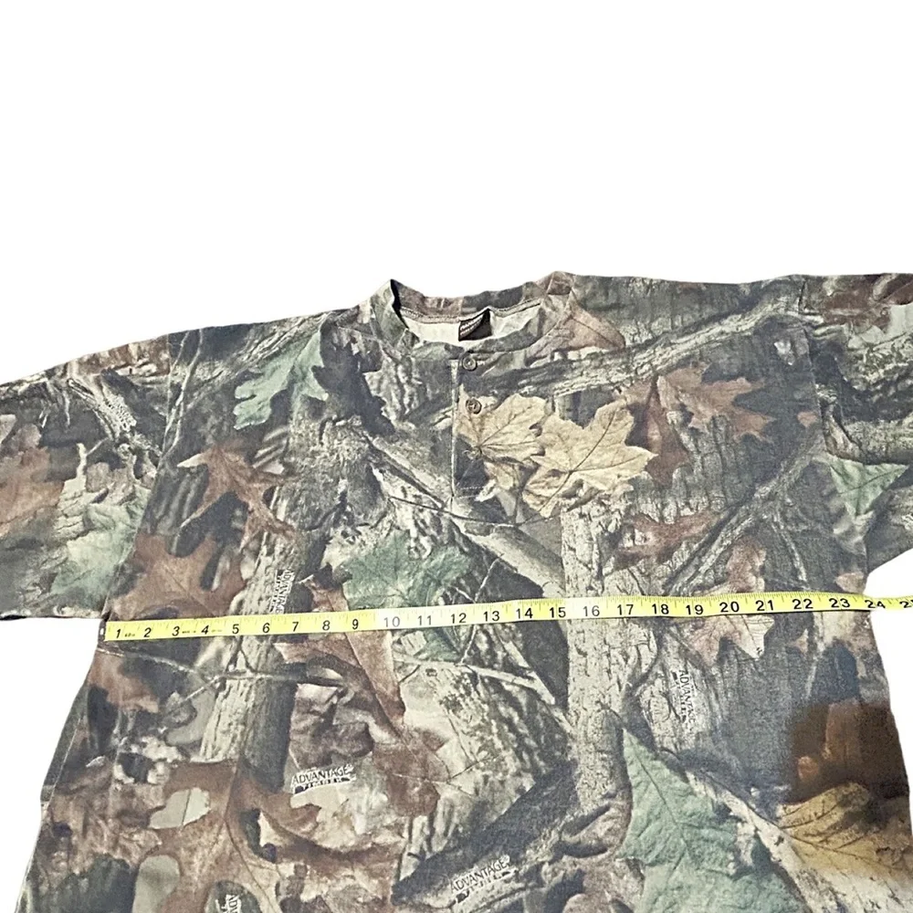 Vintage 90s Ranger 2XL RealTree Advantage Timber Camo Henley USA - Picture 6 of 12